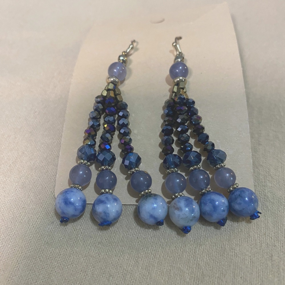 Amethyst Cystal Dangle Bead Earrings‎ Bundle